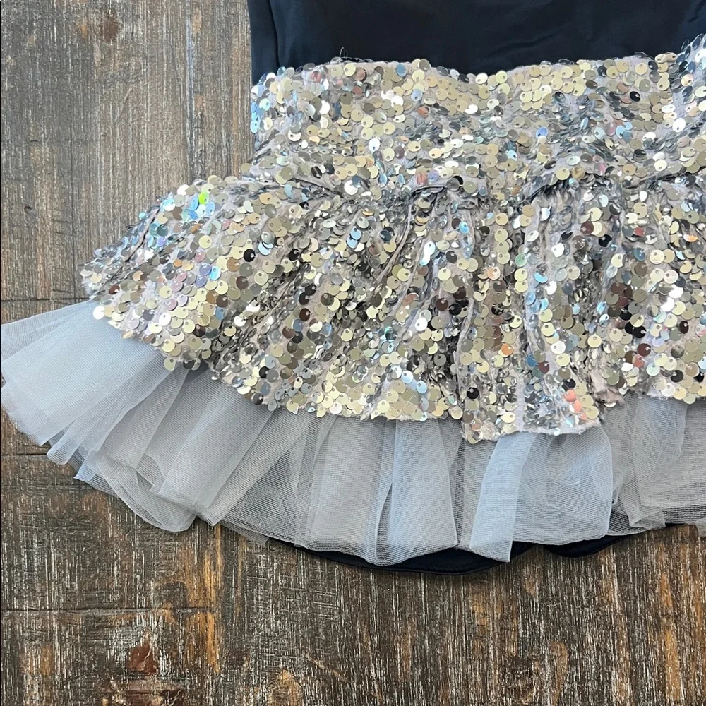 Weissman Black and Silver Sequin Dance Costume Set